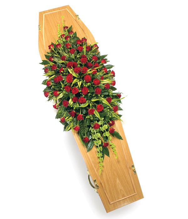 Red Roses Coffin Sprays